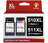 GREENSKY 510XL 511XL Remanufacturado para Tinta Canon 510, PG-510XL CL-511XL Compatible con Canon MP250 para Canon Pixma MP250 iP2700 MP230 MP270 MP320 MP280 MP495 MX350