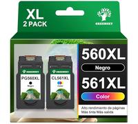 GREENSKY 560 561 XL Cartuchos Repuesto para Tinta Canon 560 561 Pack XL para Canon Pixma TS5350i TS5350 TS5351 TS5351i TS5351a TS7451 TS7451a TS7450 TS7450i TS5352 PG-560XL CL-561XL (1Negro, 1Color)