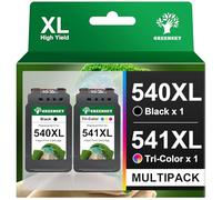 GREENSKY Cartuchos Tinta 540 y 541 XL Compatible para Canon 540 541 XL para Canon PIXMA MG3650s MG3650 TS5150 TS5151 MG3150 MG3500 MG3600 MG4250 MX475 MX535 PG-540XL CL-541XL 540XL Negro 541XL Color
