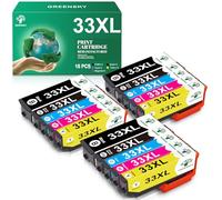 GREENSKY Compatible para Epson 33XL 33 XL Cartucho de Tinta de Repuesto para Epson Expression Premium XP-530 XP-540 XP-7100 XP-635 XP-640 XP-830 XP-900 XP-630 XP-645 (Paquete de 15)