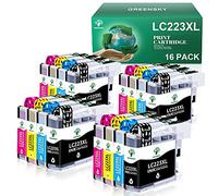 GREENSKY Tinta LC223 Compatible de Reemplazo por Multipack Tinta Brother LC223 por Tinta Brother MFC-J480DW DCP-J562DW DCP-J4120DW MFC-J4420DW MFC-J5320DW MFC-J4620DW MFC-J880W Cartucho (16 Paquetes)
