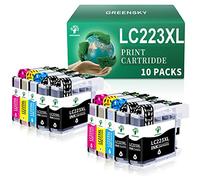GREENSKY LC223 Cartuchos de Tinta Compatibles de Reemplazo para Tinta Brother LC223 LC 223 Multipack para Brother DCP J562DW MFC J480DW DCP J4120DW MFC J4420DW MFC J5320DW J880W J4620DW (10 Paquete)
