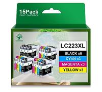 GREENSKY Multipack LC-223 Compatibles de Reemplazo para Tinta Brother LC223 LC223 XL para Tinta Brother DCP-J562DW MFC-J480DW DCP-J4120DW MFC-J4420DW MFC-J880DW MFC-J5320DW MFCJ4620DW (Paquete de 15)
