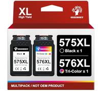 GREENSKY PG-575XL CL-576XL Cartuchos de Tinta para Cartucho Canon 575 y 576 575XL 576XL Negro y Color para Canon PIXMA TS3750i TS3751i TR4756i TR4755i TS3752i TS3550i TS3551i TR4750i TR4751i