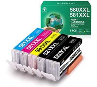 GREENSKY PGI 580 CLI 581 XXL PGI 580XXL CLI 581XXL Cartuchos de Tinta compatibles para Canon 580 581 para PIXMA TS8350 para PIXMA TS6350 para Canon TS705 ts6150 ts6151 ts6250 ts6251 Paquete de 5