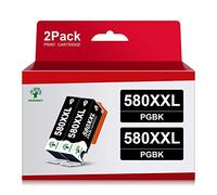 GREENSKY PGI-580XL Negro Cartucho de Tinta Repuesto para Cartuchos Canon 580 PGI-580 PGI580 Compatibles con Canon TS6150 TR8550 TS6250 TS8250 TS8150 TR7550 TS8251 TS9550 TS9150 (2 Negro-PGBK)