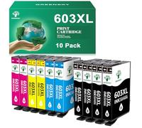 GREENSKY Tinta 603XL Compatible para Epson 603 603XL Cartuchos para Cartucho 603 XL para Expression Home XP2100 XP3100 XP2150 XP2105 XP4100 Workforce WF-2830 WF-2810 WF-2820 Impresora(10-Paquetes)
