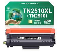 GREENSKY Toner TN2510 TN2510XL TN 2510XL TN-2510 XL Compatible con Brother HL-L2400DWE HL-L2400DW HL-L2445DW DCP-L2627DWE MFC-L2800DW DCP-L2660DW DCP-L2665DW MFC-L2827DWXL MFC-L2860DWE (1 Negro)