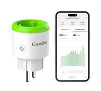 GreenSun Enchufe Inteligente Alexa,Medidor Consumo Tomada Inteligente Programable con Temporizador Medición bidireccional del consumo y la generación de electricidad en Mini-PV Enchufe Inteligente