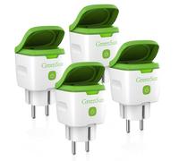 GreenSun Enchufe Inteligente Enchufe Exterior - Enchufe Inteligente Alexa Medidor Consumo Electrico 16A Programable con Temporizador, Control Remoto por APP&Voz, Compatible con Alexa Google, 4PCS