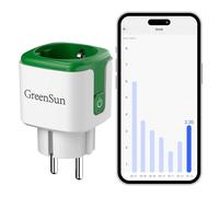 GreenSun Enchufe Inteligente WiFi 16A 3570W Con Monitor de Consumo, Horarios y Temporizadores, Protección Contra Sobrecarga, Compatible con Alexa y Google Home Wifi 2,4 Ghz