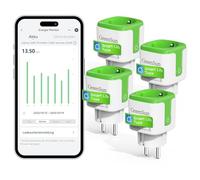 GreenSun Enchufe Inteligente WiFi Smart Life - Monitor de Energía Compatible con Alexa Horarios y Temporizadores Medidor Consumo Tomada Inteligente Programable con Temporizador 4pc