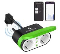 GreenSun Enchufe WiFi para exteriores Alexa - Temporizador exterior Smart Enchufe Exterior Impermeable IP44 Medidor de Consumo de Energía Funciona con Alexa Google Home 2,4 GHz WiFi