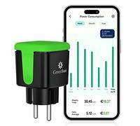 GreenSun Enchufe WiFi para exteriores, temporizador para exteriores con medición de corriente, programación VeSync APP, mando a distancia, control por voz con Alexa Google Home 16 A, 2,4 GHz, WiFi