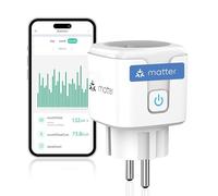 Greensun Matter Enchufe inteligente con consumo de energía, enchufe WLAN con medidor de electricidad para la central eléctrica del balcón, Home Assistant Smart Plug 16A