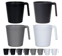 Greentainer Juego de 8 tazas de café irrompibles y ligeras con asa, para adultos, vasos de té con leche y agua, aptos para lavavajillas y microondas (amanecer)