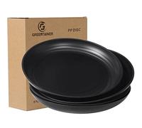 Greentainer Platos de 4 platos llanos para pizza, pasta, pan, saladas, saludables e irrompibles, de polipropileno para niños y adultos, aptos para microondas y lavavajillas, seguro y ligero