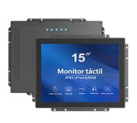 GreenTouch Monitor LCD industrial de marco abierto de 15 pulgadas, PCAP capacitivo, 1024 x 768, 5:4, negro, 1000 nits, alto brillo
