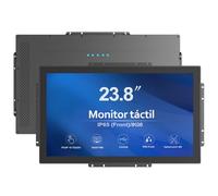 GreenTouch Monitores de pantalla LCD PCAP de marco abierto de 23.8 pulgadas, 10 puntos, 1920 x 1080, negro con brillo de 1000 nits