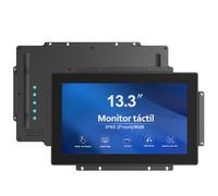 GreenTouch Pantalla táctil de marco abierto de 13.3 pulgadas, 1000 nits, alto brillo, 10 puntos, monitor de pantalla táctil PCAP industrial, puerto VGA+HDMI+DVI, 16:9-1920 x1080