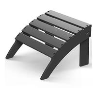 GREENVINES Adirondack Ottoman, HDPE - Reposapiés de plástico para todo tipo de clima, para interiores y exteriores, para porche delantero, patio, hoguera, patio, piscina, fogata, gris