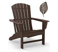 GREENVINES Silla Adirondack | Plástico HDPE de grano de madera | Sillas de hoguera de gran tamaño | Para todo tipo de clima | Marrón oscuro | Madera de polietileno | para terraza al aire libre, patio