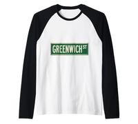 Greenwich Street NYC - Letrero de calle para hombres, mujeres y niños Camiseta Manga Raglan