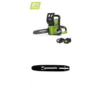 Greenworks 2000007UA/20097T Motosierra Inalámbrica + Guía de 25 cm