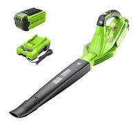 Greenworks 24252 G-MAX 40V 150 mph Soplador inalámbrico de Velocidad Variable, (2 Ah) batería y Cargador incluidos