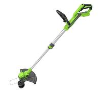 Greenworks 40V Cortabordes a Batería con Rueda para Jardines Pequeños y Medianos, 33 cm Ancho de Corte, Alimentación Automática Hilo Nylon 1,65 mm, SIN Batería ni Cargador(40 V),3 Años de Garantía G40LT33