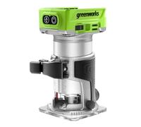 Greenworks 24V Fresadora De Madera Rebajadora sin cable, motor sin escobillas, 30000 RPM, control variable de 5 velocidades, sin batería ni cargador