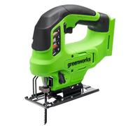 Greenworks 24V Sierra de Calar Inalámbrica sin Escobillas, 3000 SPM, Bisel Ajustable hasta 45°, 4 Posiciones Orbitales, Luz LED, Adaptador para Aspiradora, SIN Batería ni Cargador - JS24L01-01