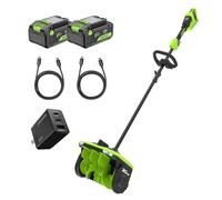 Greenworks 48V (24V x 2) Extractor de Nieve con batería (Ion de Litio, 48V, Ancho de Trabajo 30cm, Altura máxima de la Nieve 20cm, con 2X 4,0 Ah batería y Cargador)