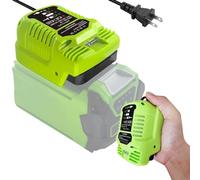Greenworks - Cargador de batería de 40 V, mini adaptador de cargador portátil, cargador de repuesto compatible con 29482 29462 29472 BAF702 L-300 BAF704 BAF705 Compatible con herramientas eléctricas