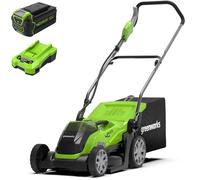 Greenworks Cortacésped de batería, Ancho de Corte 35 cm, G40LM35 + Batería 40V 5Ah - G40B5 + Cargador 40V 2A - G40C