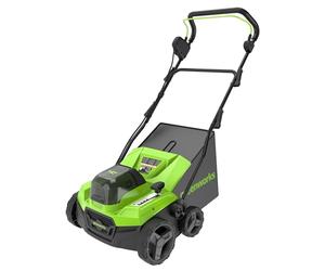 Greenworks Cortacésped de Batería Escarificador Rastrillo a Motor sin Escobillas 3100 RPM, Ancho 38cm, 5 Profundidades, Caja Recolección 45 L SIN Batería 40V y Cargador, Garantía 3 Años GD40SC38II
