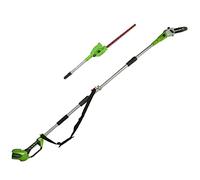 Greenworks Sierra de vara y cortasetos sin batería 24 V G40PSH 1300607