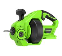 Greenworks G24DA Desatascador eléctrico Inalámbrico 550 rpm, Diámetro de la Tubería 2.5-5cm, Desatascador de Acero Inoxidable de 7.5m SIN Batería de 24V y Cargador, Garantía de 3 Años