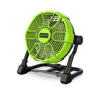 Greenworks G24FAN Ventilador Híbrido de Batería y Gancho Colgante, Diámetro de 25,4 cm, 2600 rpm, Ajustes de Velocidad 5, Cabezal Giratorio de 360 °, Compatible con AC, SIN Batería de 24V y Cargador