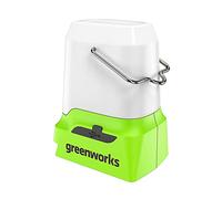 Greenworks G24LA500 Linterna de Batería y Luz de Camping con Gancho Colgante, 500 Lúmenes, 3 Configuraciones de Brillo, USB y Enchufes Tipo C SIN Batería de 24V y Cargador, 3 Años de Garantía