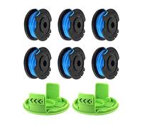 Greenworks G24LT - Bobina de corte de 1,65 mm de diámetro y 4,9 m de largo, para recortadoras de césped Greenworks de 24 V G24LT, G24LTK2, G24LT30M, G24LT30MK2 (6 carretes + 2 cubiertas)