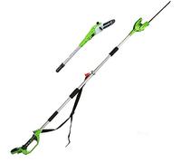 Greenworks G24PSH 2/1 Sierra y Cortasetos Pértiga a Batería con Correa Hombro, Barra Sierra 20 cm, Cortasetos 51 cm y Cuchillas Doble Acción SIN Batería 24 V ni Cargador, 3 Años de Garantía