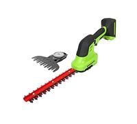 Greenworks G24SHT 2/1 Cortasetos con 3 Años de Garantía - Cuchillas para setos de 20 cm y tallos y ramas de hasta 8 mm, 2800 spm - Cuchilla para Hierba 15 cm SIN Batería 24 V ni Cargador