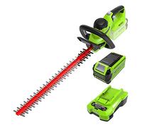 Greenworks G40HT61K2 Cortasetos a Batería, Cuchillas de Doble Acción 61 cm, Corta Ramas y Tallos de Hasta 27 mm Grosor, 3000 spm, Batería (40 V 2 Ah) y Cargador, 3 Años de Garantía
