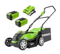 Greenworks G40LM35K2X Cortacésped de Batería para Céspedes de Hasta 400 m², Ancho de Corte 35 cm, Bolsa de 40L MÁS Dos Baterías de 40V 2Ah y Un Cargador, Garantía de 3 Años