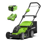 Greenworks G40LM41K2 Cortacésped de Batería para Céspedes de Hasta 250 m², Ancho de Corte de 41 cm, Bolsa de 50L MÁS Batería de 40V 2Ah y Cargador, Garantía de 3 Años