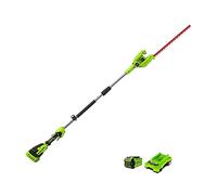 Greenworks G40PHAK2 Cortasetos Pértiga a Batería Eje Divisible, Cuchillas Doble Acción 51 cm, Corta Ramas 18 mm Grosor, Pivote Cabezal 125°, 3000 spm, Batería 40 V 2 Ah y Cargador