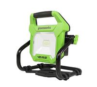 Greenworks G40WL Luz de Trabajo Híbrida AC/DC con Gancho Colgante, Batería Portátil o Cable AC, 2000 Lúmenes, 2 Ajustes de Brillo, 40V y Cargador, Garantía 3 Años