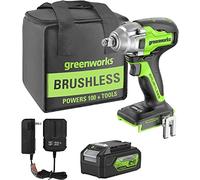 Greenworks GD24IW400K4 Llave de Impacto Inalámbrica con Motor sin Escobillas, 0-2800 rpm, 0-4000 ipm, 400Nm, Acoplador Cuadrado de 1/2”(1.27cm), CON Batería de 24V 4Ah y Cargador, Garantía de 3 Años
