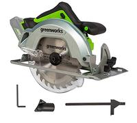 Greenworks GD24KS Sierra Circular Inalámbrica, 4500 rpm, Hoja de 185 cm, Profundidad de Corte de 64 mm, SIN Batería de 24V y Cargador, Garantía de 3 Años